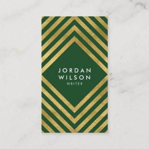 Carte De Visite Élégant Green Faux Gold Médias sociaux