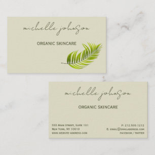 Carte De Visite Elégant Green Organic Skincare