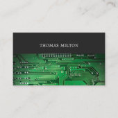 Carte De Visite Elegant Grey Green Circuit Board Consultant (Devant)