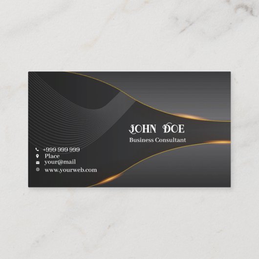 Carte De Visite Elégant gris (Dos)