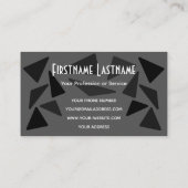 Carte De Visite Elégant gris abstrait triangles noirs mosaïques (Dos)