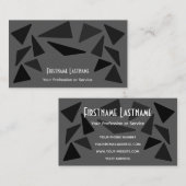 Carte De Visite Elégant gris abstrait triangles noirs mosaïques (Devant / Derrière)