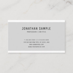 Carte De Visite Elégant Gris Blanc Design moderne tendance