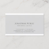 Carte De Visite Elégant gris blanc propre tendance moderne plaine (Dos)