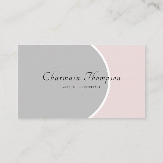 Carte De Visite Elégant gris bleu rose QR Code Connectez-vous avec (Dos)