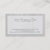 Carte De Visite Elégant gris clair Faux cuir look (Dos)