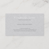 Carte De Visite Elégant Gris clair Faux Lin Texture (Dos)