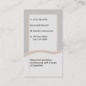 Carte De Visite Élégant Gris Classic Chercheur d'emploi Minimal Gr (Dos)