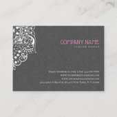 Carte De Visite Elégant gris Damas Blanche dentelle (Dos)