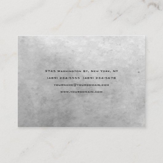 Carte De Visite Élégant Gris Énorme Rouge Monogramme Moderne Profe (Dos)