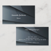 Carte De Visite Élégant gris foncé (Devant / Derrière)