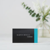 Carte De Visite Élégant gris foncé bleu clair propre (Debout devant)