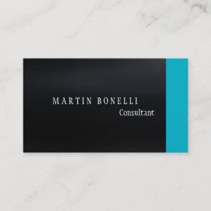 Carte De Visite Élégant Gris foncé Bleu Uni Propre