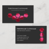 Carte De Visite Elégant gris foncé forme hexagonale de baies (Devant / Derrière)