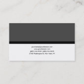 Carte De Visite Élégant gris gris blanc noir professionnel (Dos)