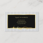 Carte De Visite Elégant Gris Gris Gris Gris Noir Filigree Beauté (Dos)