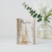 Carte De Visite Élégant Gris Or Brush Bijoux Display (Debout devant)