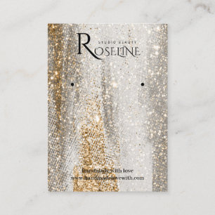 Carte De Visite Élégant Gris Or Brush Bijoux Display