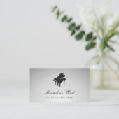 Carte De Visite Élégant Gris Piano Instructeur de musique (Debout devant)