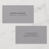 Carte De Visite Élégant Gris Premium Simple Uni Professionnel (Devant / Derrière)