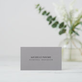 Carte De Visite Élégant Gris Premium Simple Uni Professionnel (Debout devant)