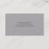 Carte De Visite Élégant Gris Premium Simple Uni Professionnel (Dos)