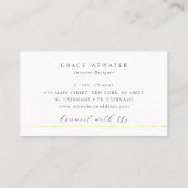 Carte De Visite Elegant Gris Professional Gold Stripe (Dos)