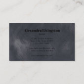 Carte De Visite Elégant Gris Texté Aquarelle Professionnel (Dos)