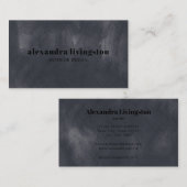 Carte De Visite Elégant Gris Texté Aquarelle Professionnel (Devant / Derrière)