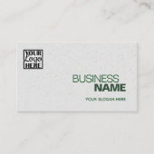 Carte De Visite Élégant gris vert classique simple avec logo de ma (Devant)