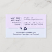 Carte De Visite Élégant Groomer pour animaux de compagnie - Logo P (Dos)