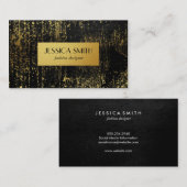 Carte De Visite Elégant Grunge Or Métallurgique Faux Cuir / Or (Devant / Derrière)