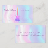 Carte De Visite Elégant, Guitare de Parties scintillant, Enseignan (Devant / Derrière)