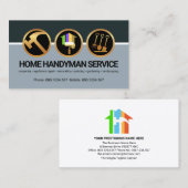 Carte De Visite Élégant Handyman Icônes Couches de colonne Réparat (Devant / Derrière)