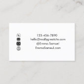 Carte De Visite Élégant Hello minimal calligraphie (Dos)