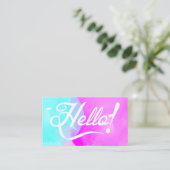 Carte De Visite Elégant Hello Watercolor (Debout devant)
