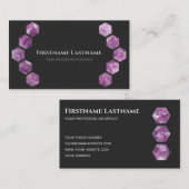 Carte De Visite Élégant hexagone améthyste gris foncé (Devant / Derrière)