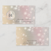 Carte De Visite Élégant hologramme de luxe abstrait monogramme per (Devant / Derrière)