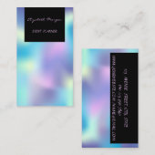 Carte De Visite Élégant Holographe flamboyant Cool moderne (Devant / Derrière)