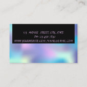 Carte De Visite Élégant Holographe flamboyant Cool moderne (Dos)