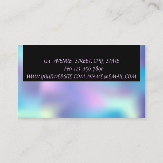 Carte De Visite Élégant Holographe flamboyant Cool moderne (Dos)