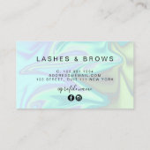 Carte De Visite Élégant holographe moderne et élégant, lashes & br (Dos)