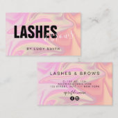 Carte De Visite Élégant holographe moderne et élégant, lashes & br (Devant / Derrière)