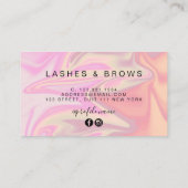 Carte De Visite Élégant holographe moderne et élégant, lashes & br (Dos)