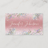 Carte De Visite Élégant Holographe Parties scintillant maquillage (Devant)