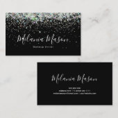 Carte De Visite Élégant Holographe Parties scintillant ongle Artis (Devant / Derrière)