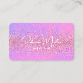 Carte De Visite Elegant Holographic Iridescent Pink Business Card (Devant)