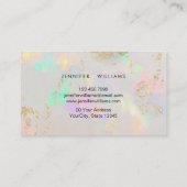 Carte De Visite Elegant Holographic Opal Stone (Dos)