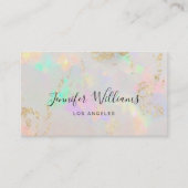 Carte De Visite Elegant Holographic Opal Stone (Devant)