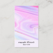 Carte De Visite Élégant Holographique Arc-en-ciel Aquarelle Script (Devant)